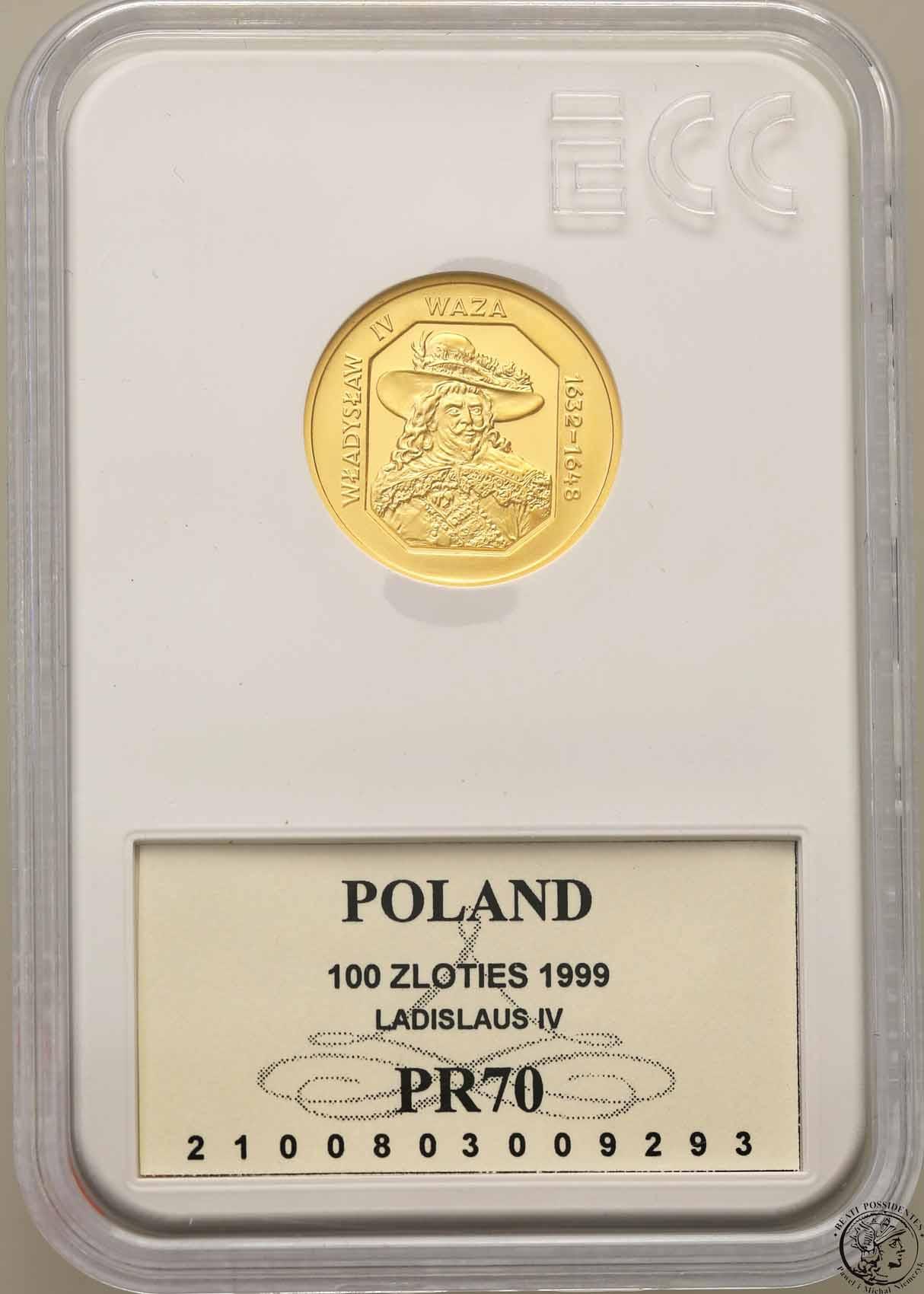 Polska 100 złotych 1999 Władysław IV Waza PR70