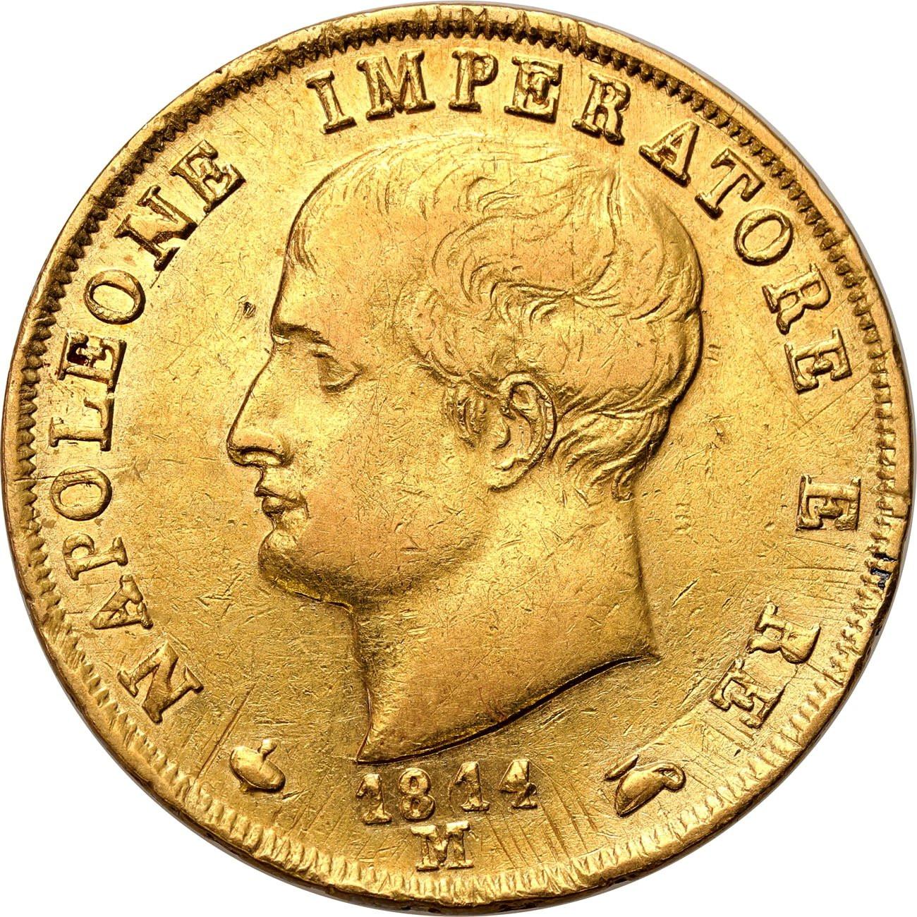 Włochy. Napoleon I (1805-1814). 40 lirów 1814 M, Mediolan