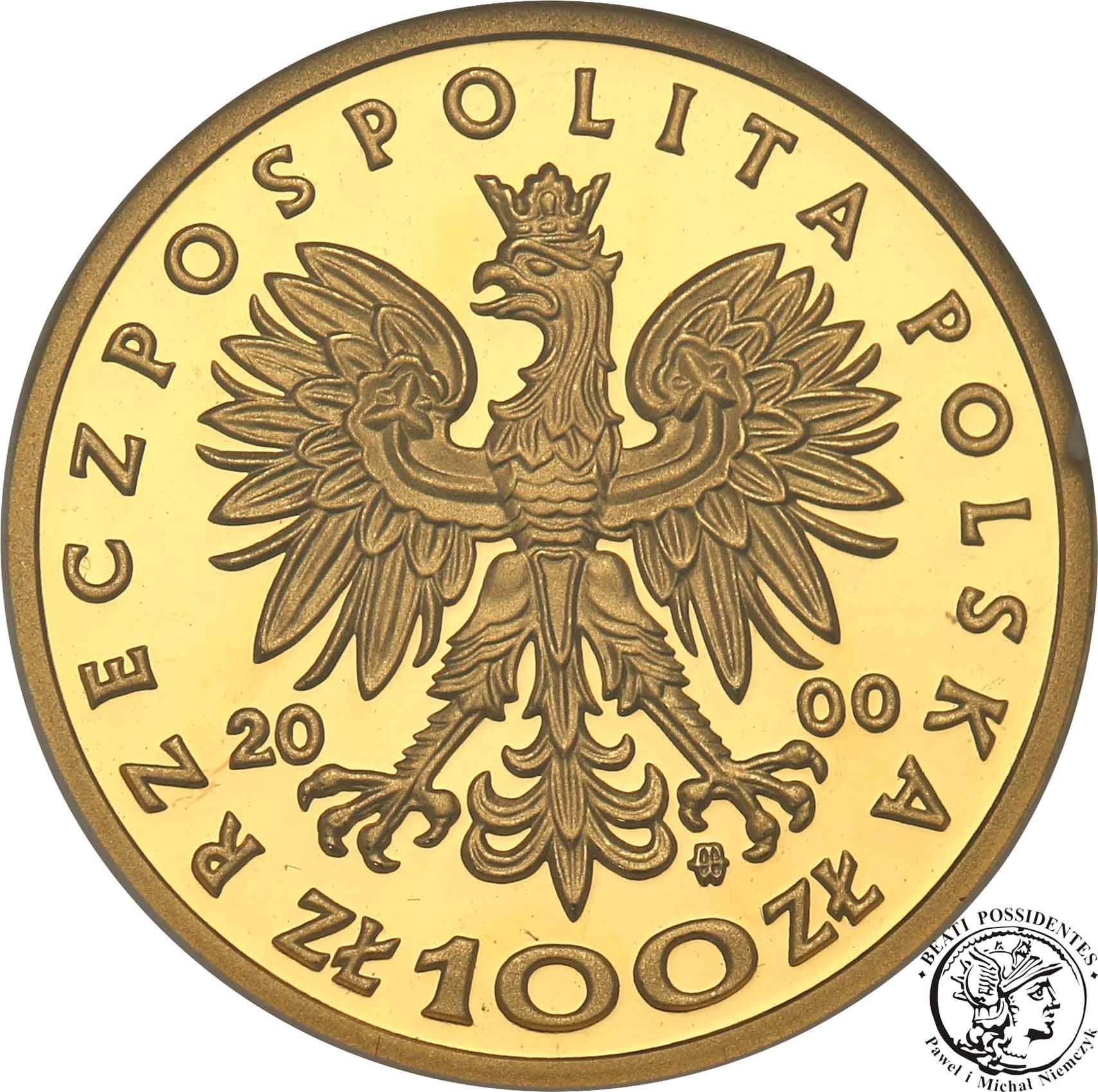 Polska III RP 100 złotych Królowa Jadwiga 2000 PR69
