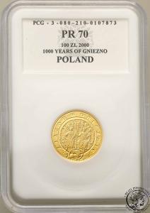 100 złotych 2000 1000-lecie Zjazdu w Gnieźnie tzw. małe Gniezno PR70