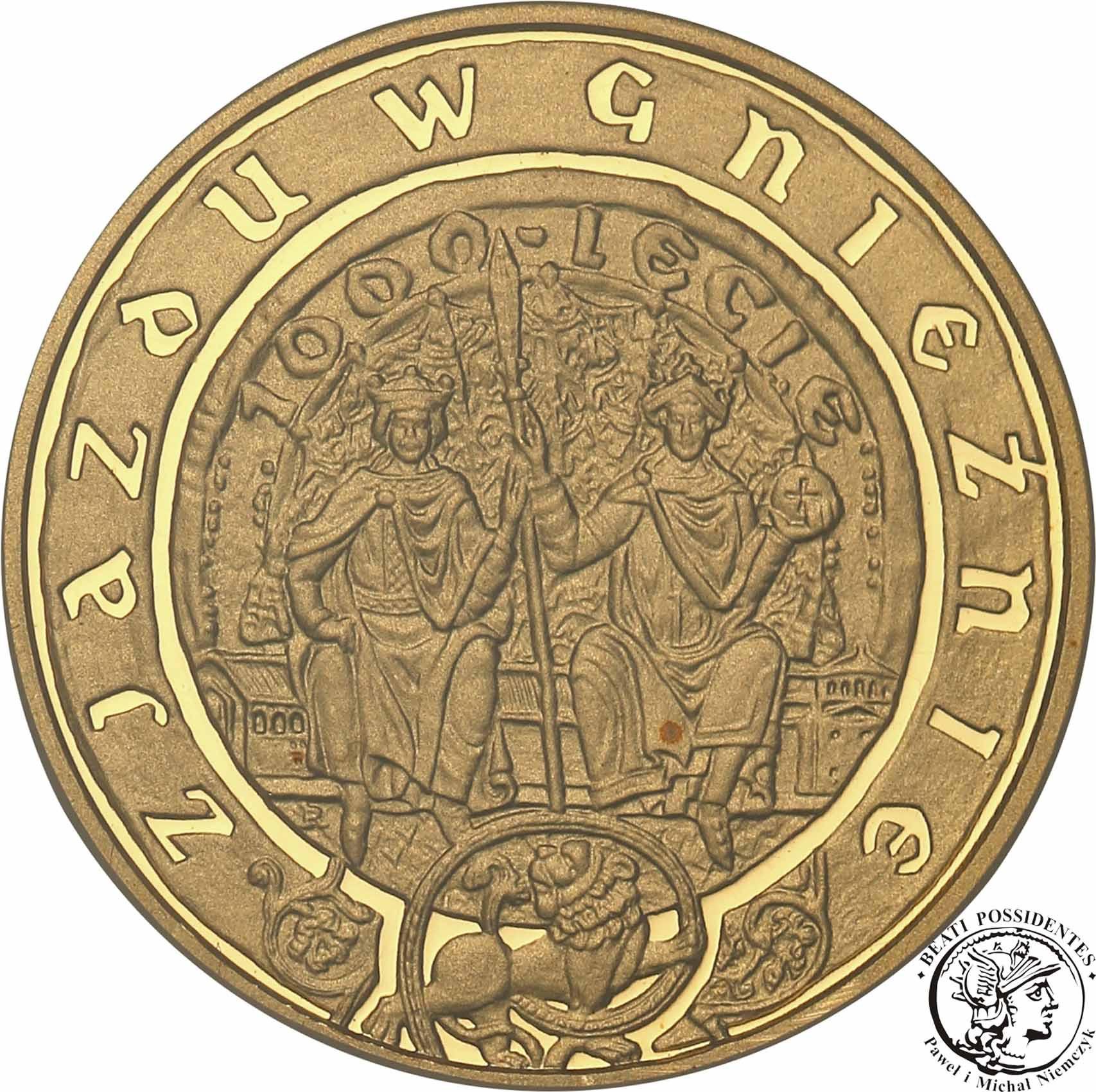 100 złotych 2000 1000-lecie Zjazdu w Gnieźnie tzw. małe Gniezno PR70