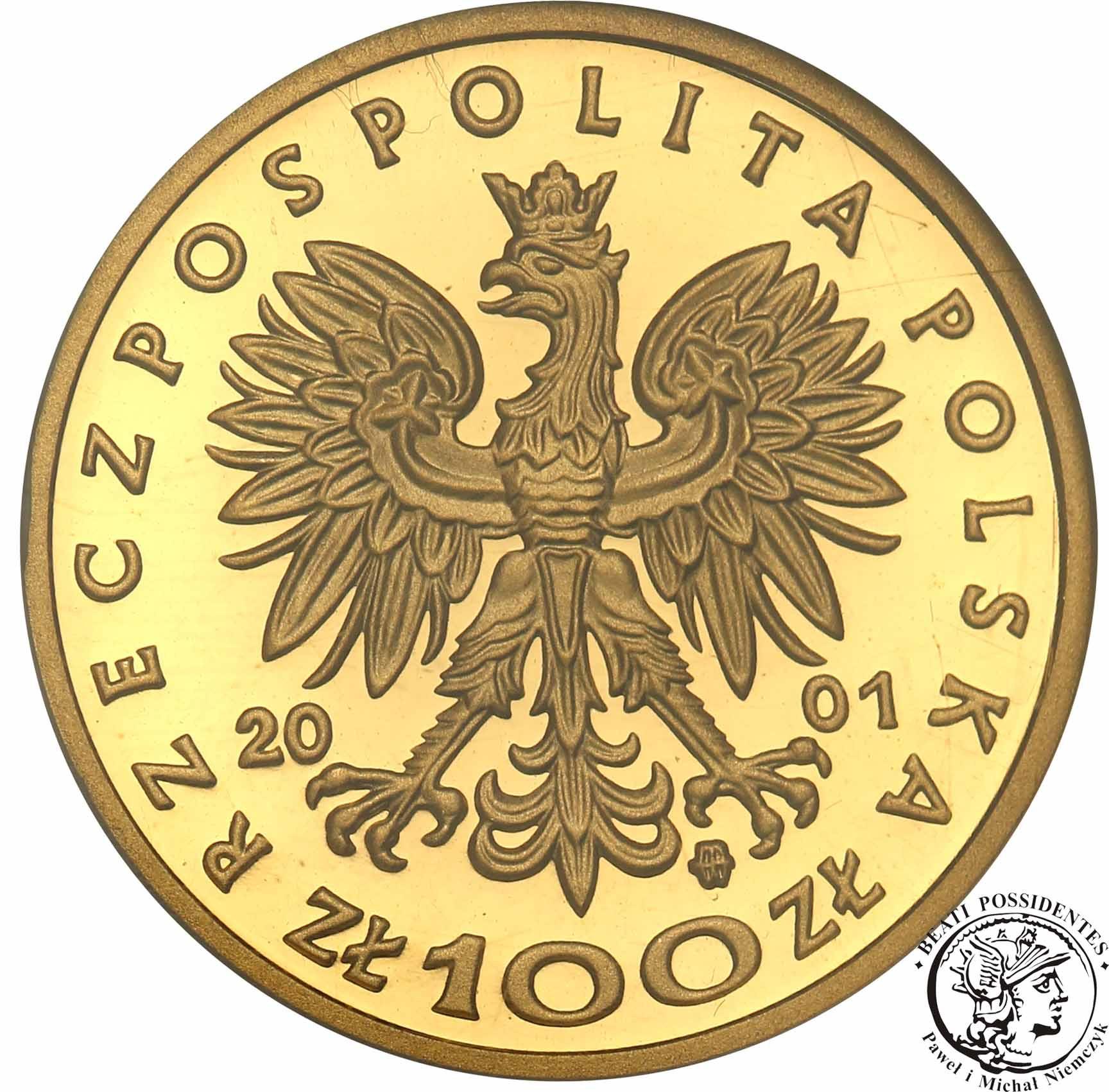 Polska III RP 100 złotych 2001 Jan III Sobieski GCN PR70