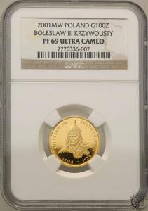 100 złotych 2001 Bolesław III Krzywousty NGC PR69 ULTRA CAMEO