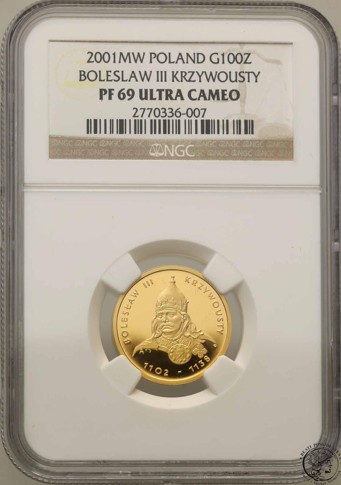 100 złotych 2001 Bolesław III Krzywousty NGC PR69 ULTRA CAMEO