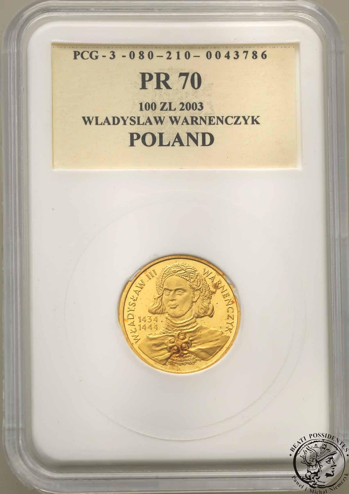 Polska III RP 100 złotych 2003 Władysław III Warneńczyk st. L-