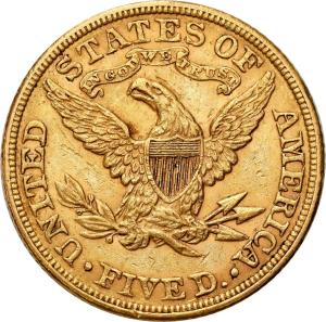 USA. Złote 5 dolarów Liberty 1893 Filadelfia