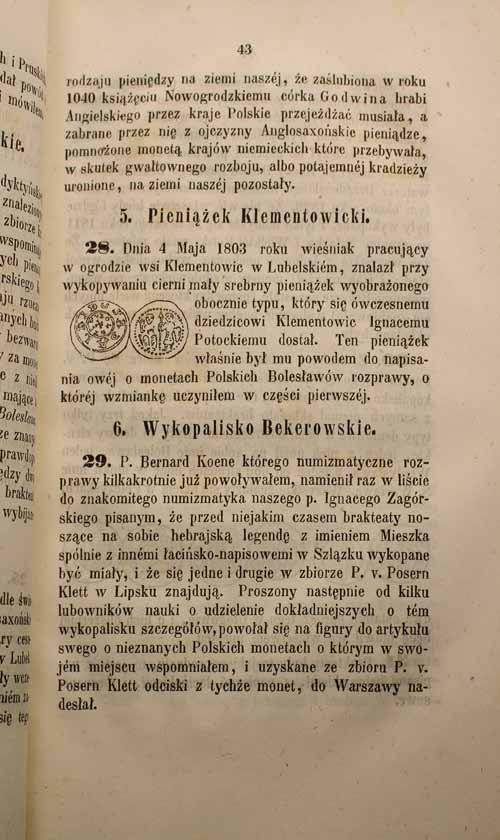 Kazimierz Stronczyński: „Pieniądze Piastów” Warszawa 1847 r. ORYGINAŁ