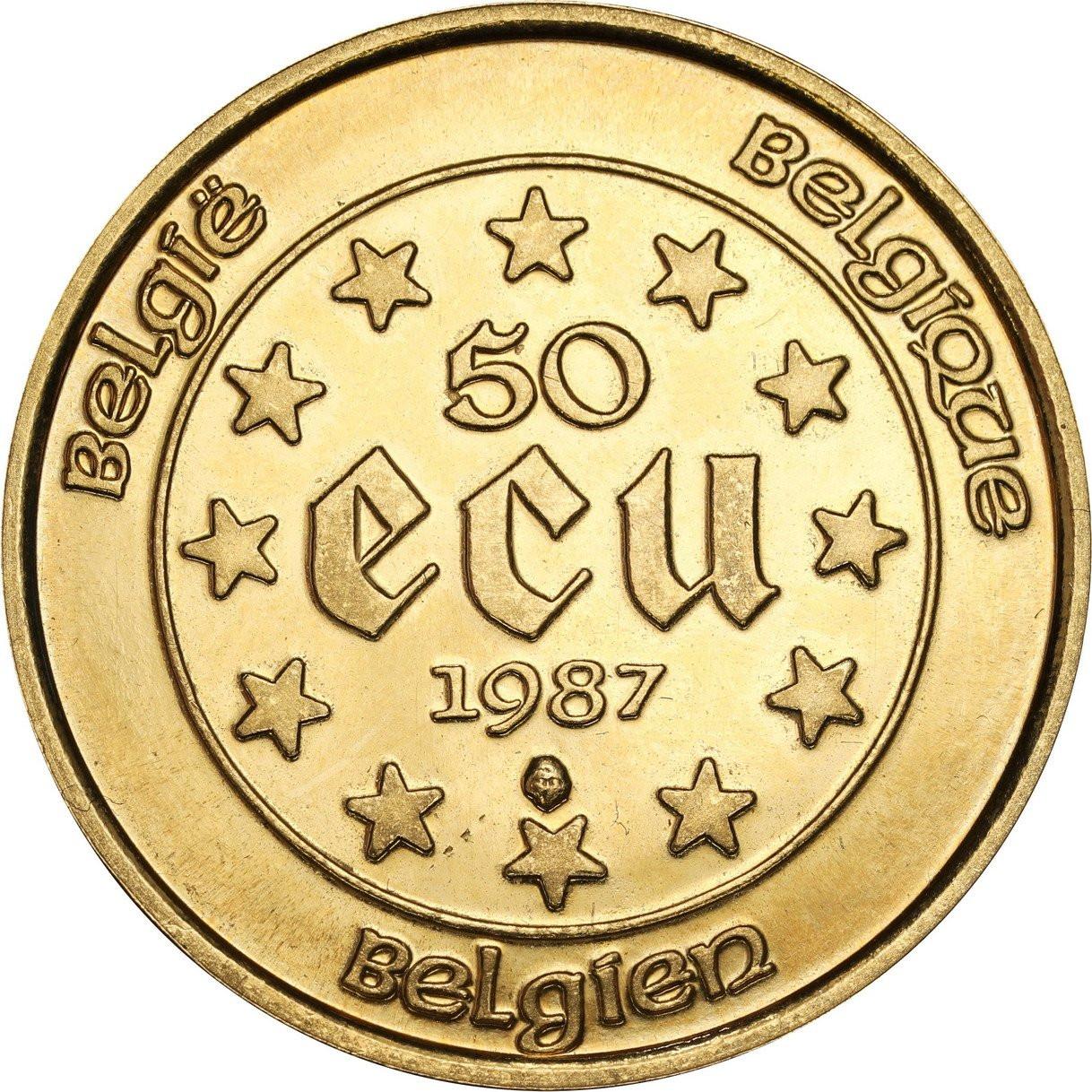 Belgia. 50 Ecu 1987 - ZŁOTO