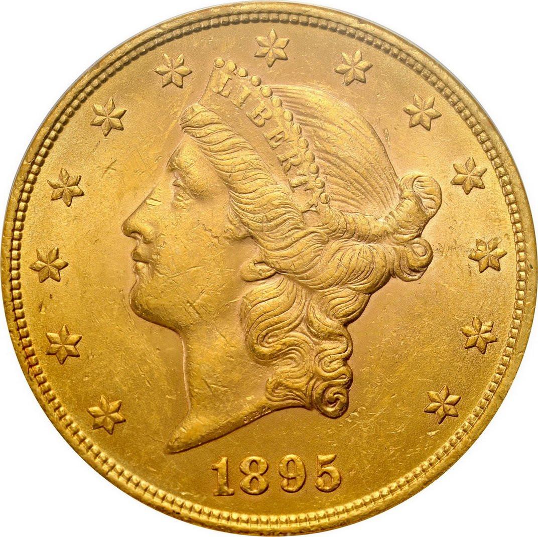 USA 20 dolarów 1895 Filadelfia ANACS MS61
