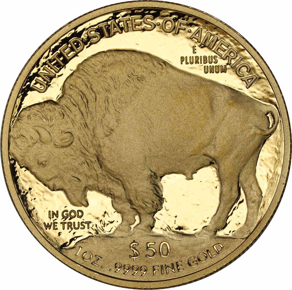 USA. Złote 50 dolarów 2010 Buffalo - BIZON (uncja złota) - STEMPEL LUSTRZANY