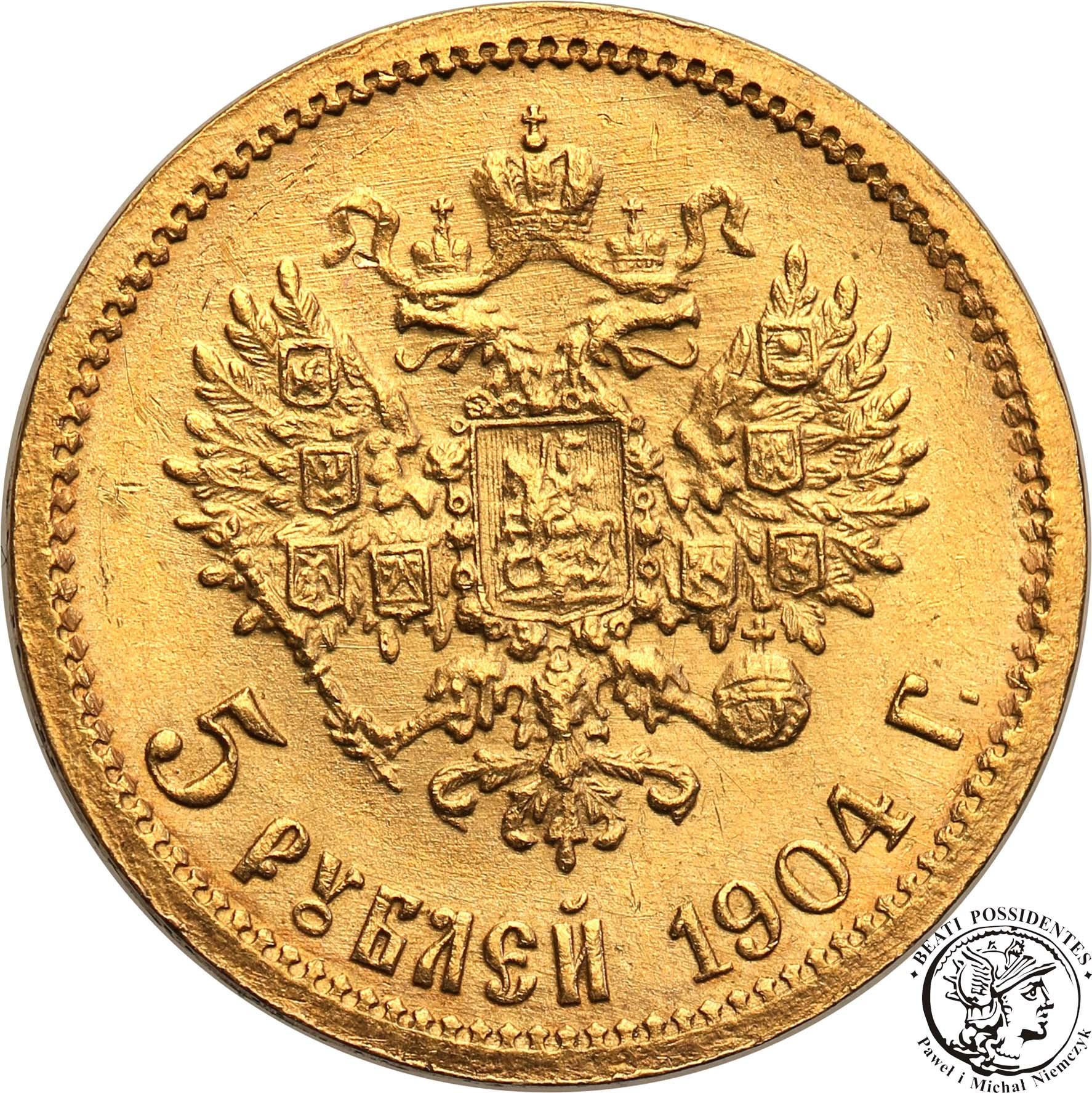 Rosja Mikołaj II 5 Rubli 1904 st.1