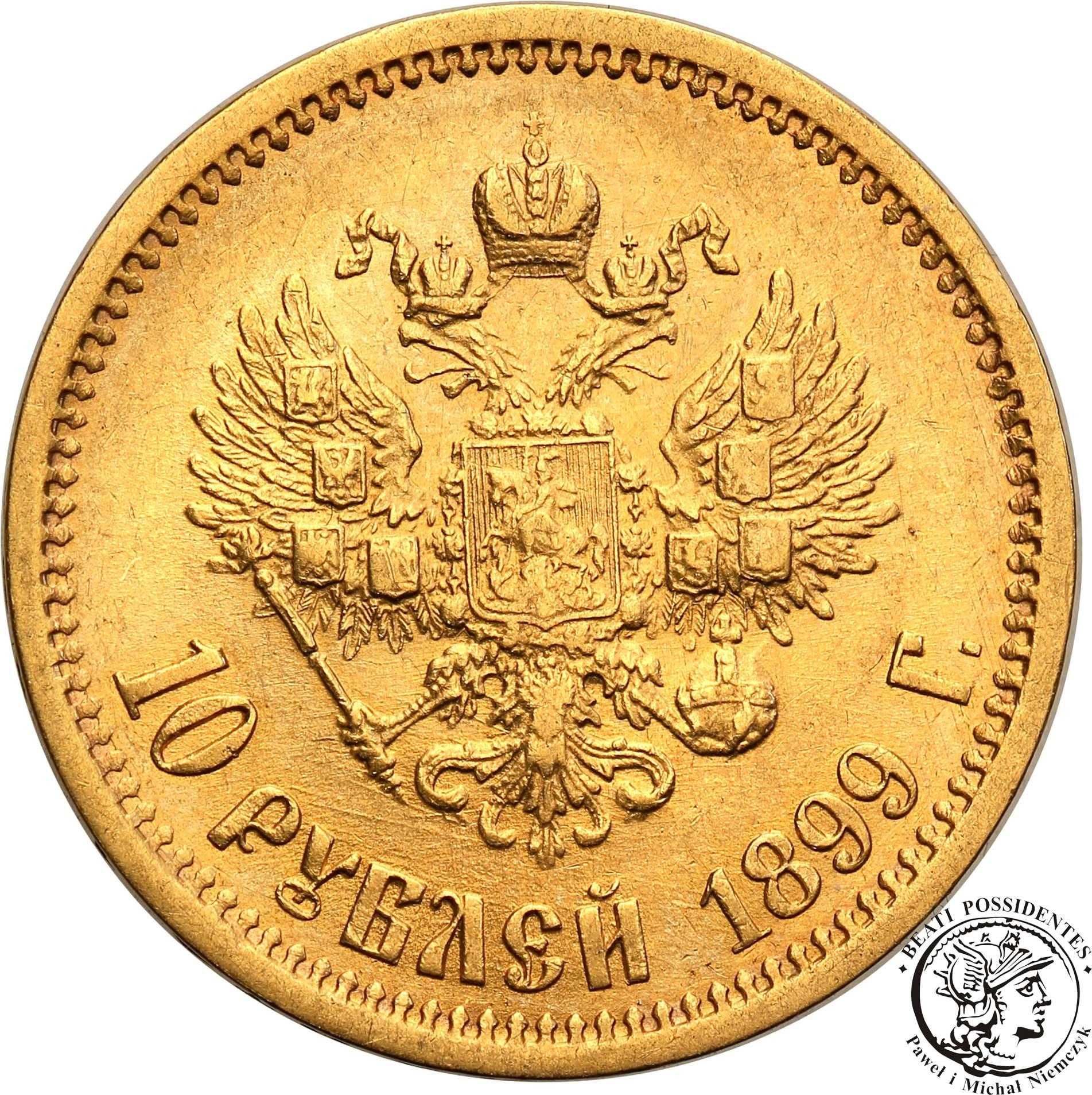 Rosja Mikołaj II 10 Rubli 1899 EB st.1-