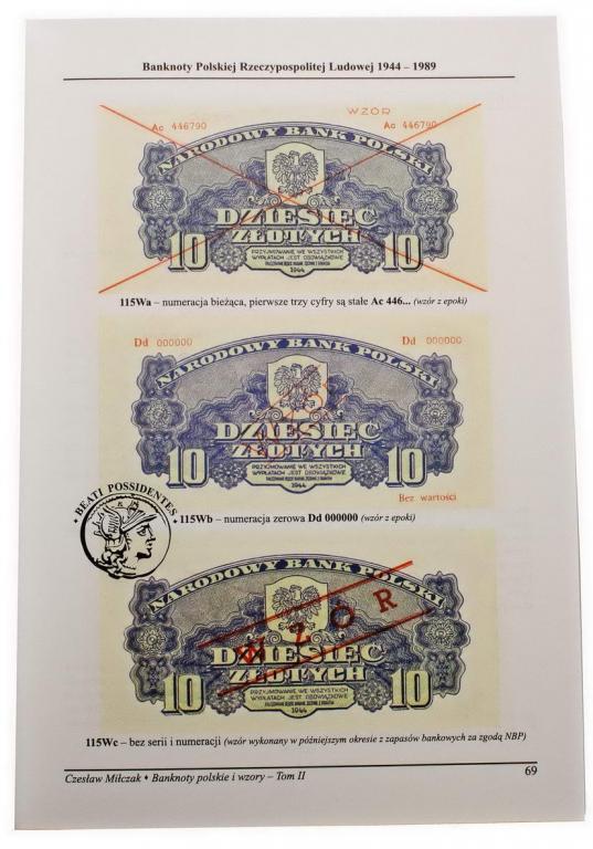 Czesław Miłczak Banknoty polskie i wzory, tom II