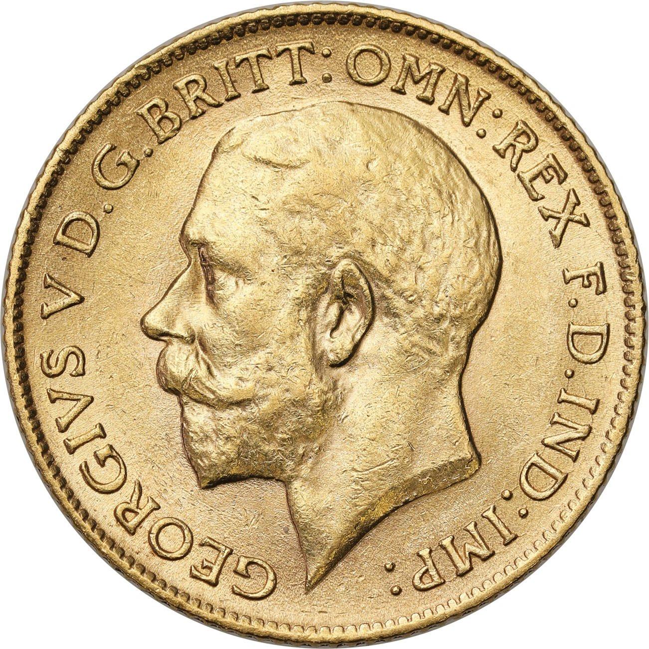 Wielka Brytania. Jerzy V 1/2 suwerena 1911