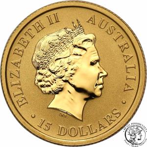 Australia Elżbieta II 15 Dolarów 2010 kangur st. L 1/10 Oz Au