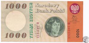 Banknot 1000 złotych 1965 Kopernik seria B 