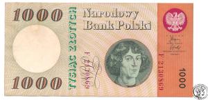 Banknot 1000 złotych 1965 Kopernik seria F 