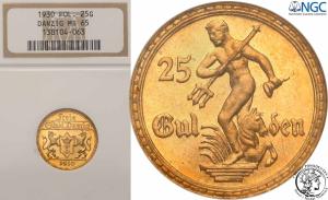 Polska Wolne Miasto Gdańsk 25 guldenów 1930 NGC MS65