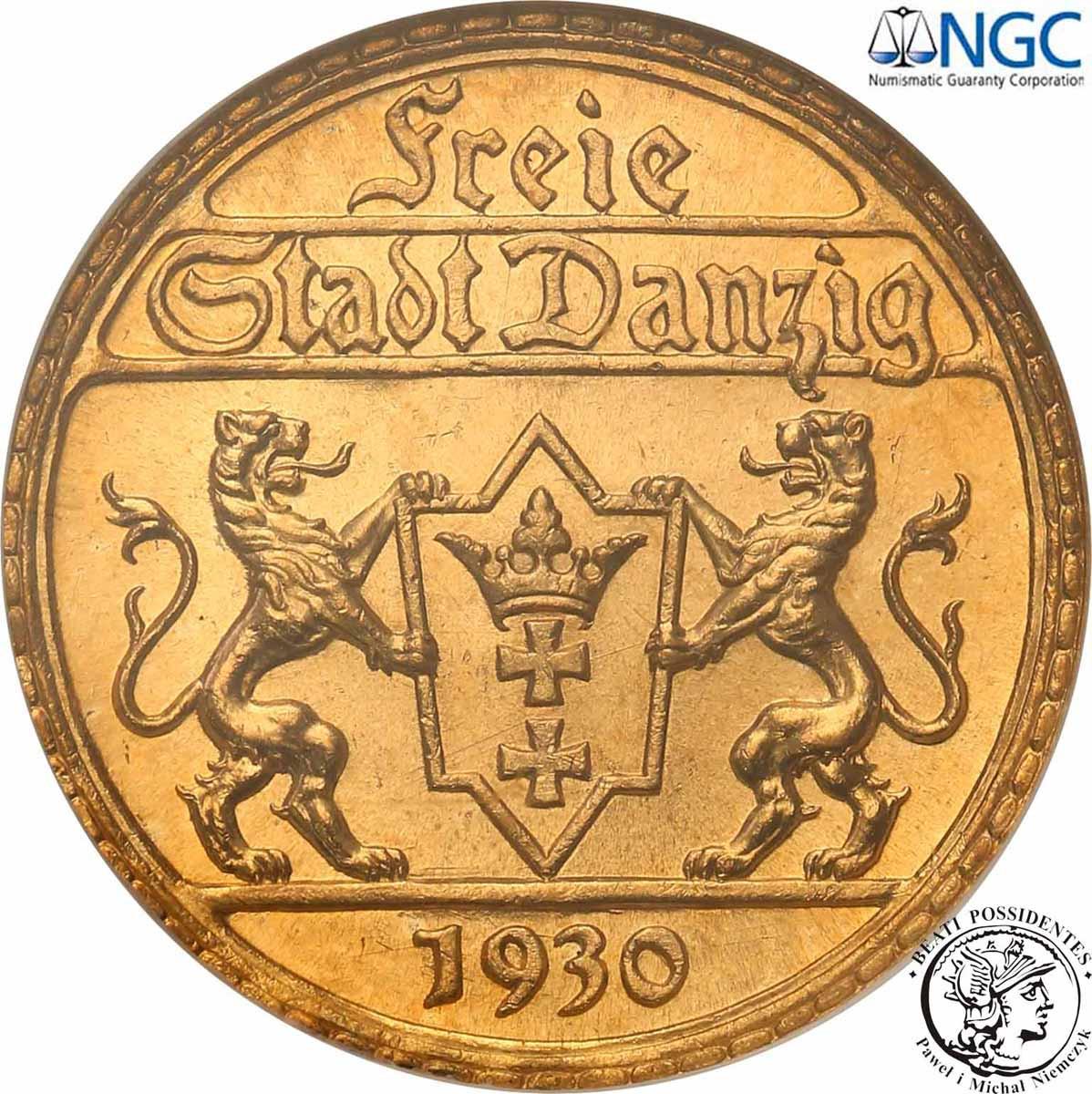 Polska Wolne Miasto Gdańsk 25 guldenów 1930 NGC MS65
