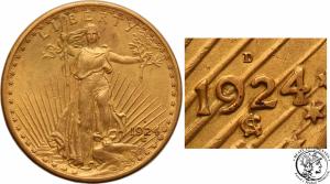 USA 20 dolarów 1924 D st.2