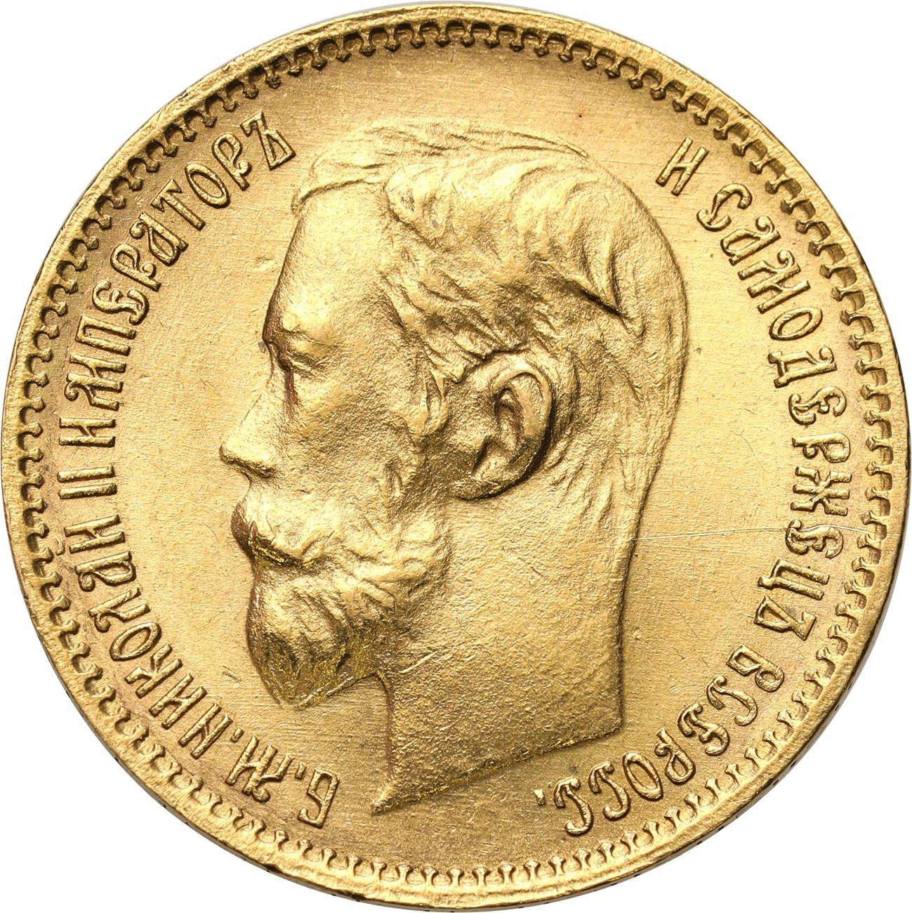 Rosja. Mikołaj II 5 rubli 1902 AP, Petersburg