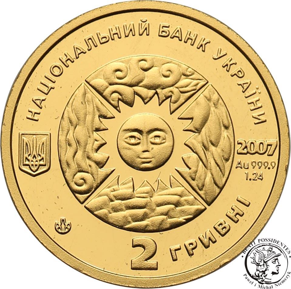 Ukraina 2 hrywny 2007 Ryby 1/25 uncji czystego złota st. L