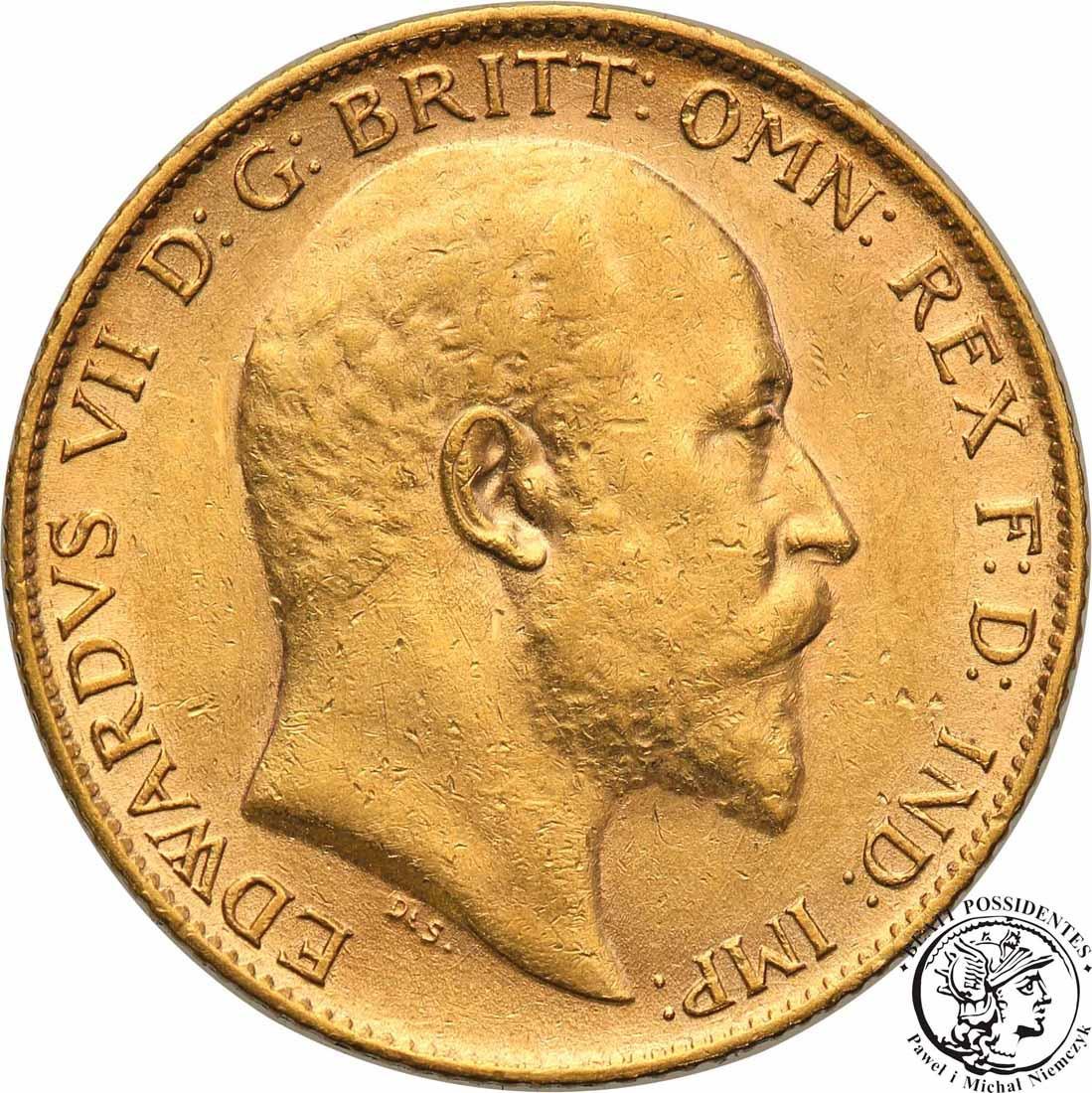 Wielka Brytania 1/2 suwerena 1910 Edward VII st. 1-