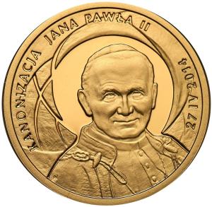 100 złotych 2014 Kanonizacja Papieża Jana Pawła II - ZŁOTO