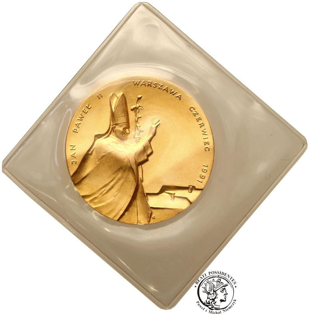 Polska medal 1991 Papież Jan Paweł II Konstytucja ZŁOTO st.1