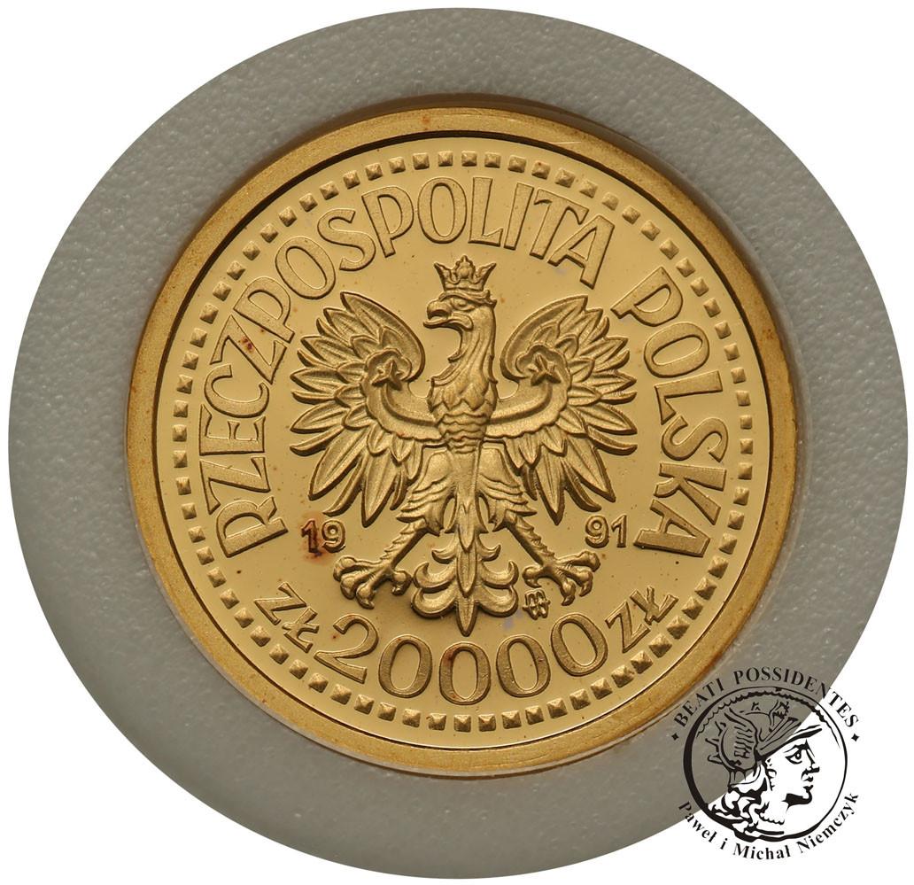 PRÓBA Au 20 000 złotych 1991 Papież Jan Paweł II Ołtarz st.L