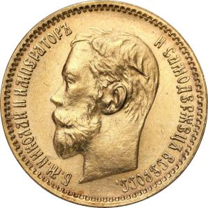 Rosja. Mikołaj II 5 rubli 1902 AP, Petersburg - PIĘKNE