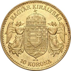 Węgry. Franciszek Józef 10 koron 1910 KB - PIĘKNE
