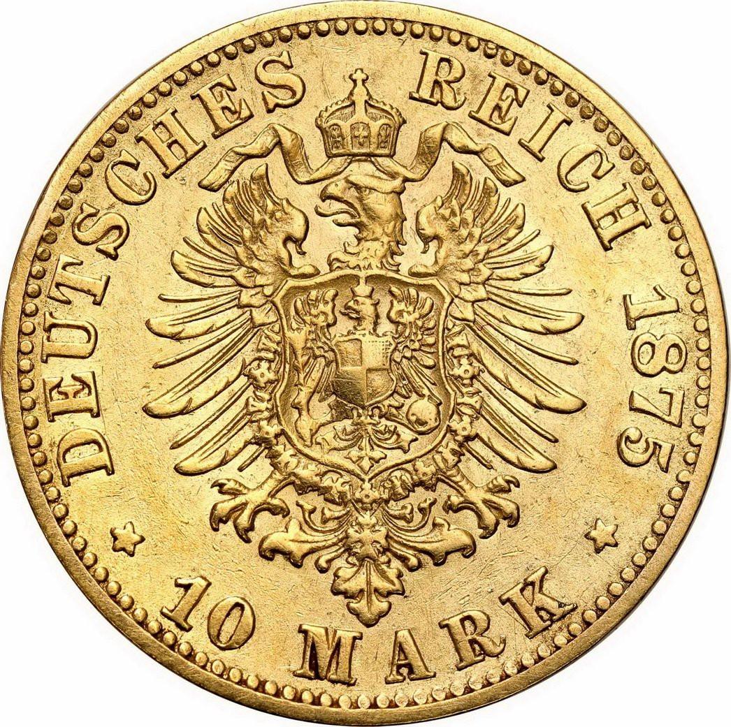 Niemcy. Prusy Wilhelm 10 Marek 1875 B, Hanower