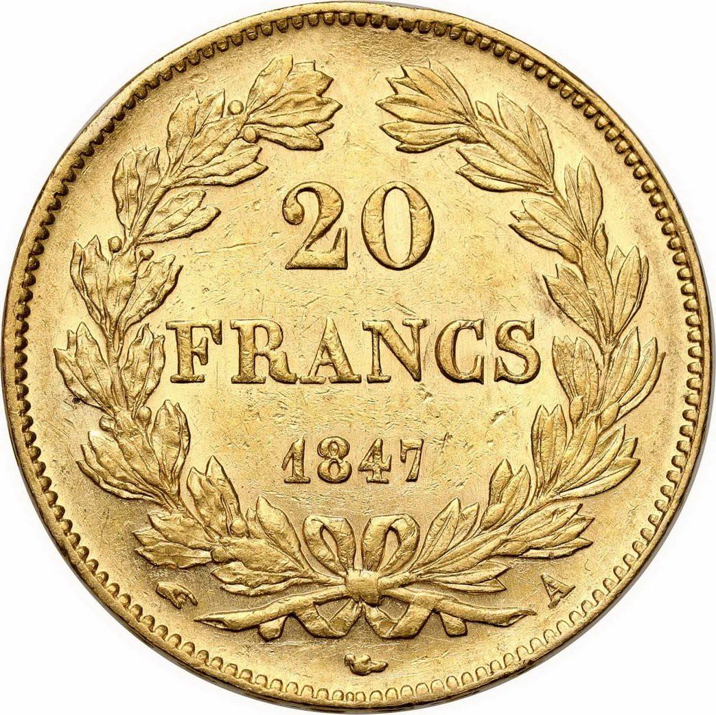 Francja. Ludwik Filip I 20 franków 1847 A