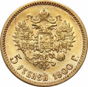 Rosja. Mikołaj II 5 rubli 1900, Petersburg