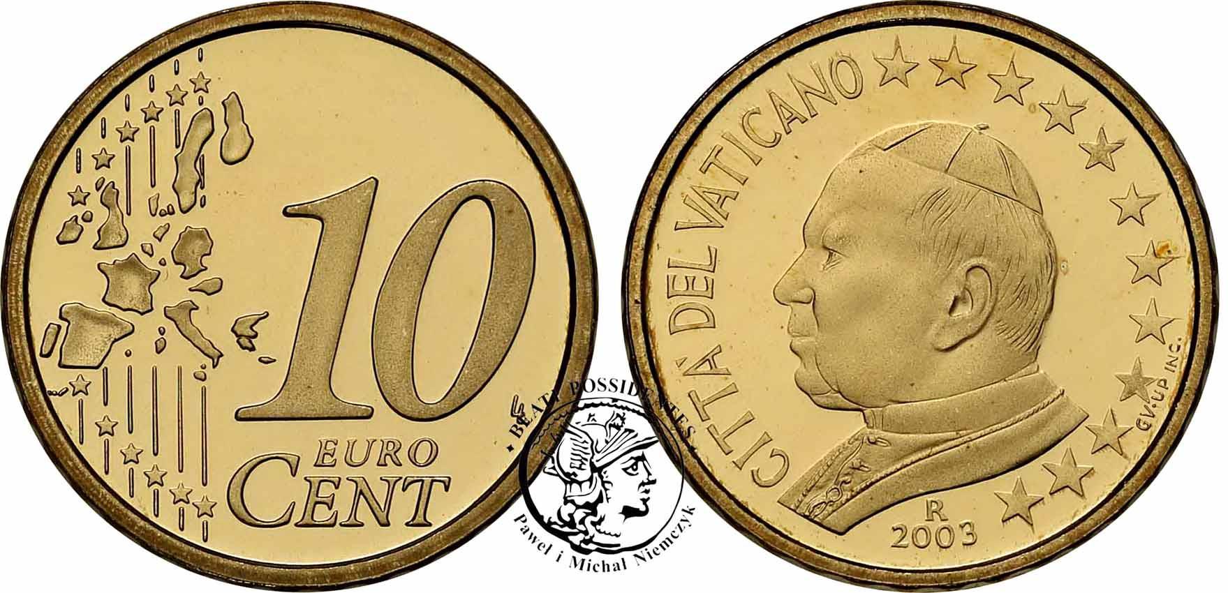 Watykan Komplet monet Euro 2003 Jan Paweł II st. L