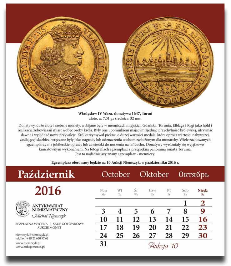 Kalendarz numizmatyczny 2016 NIEMCZYK - limitowana edycja!