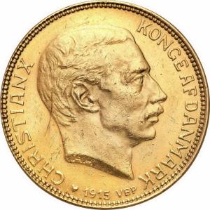 Dania. 20 koron (kroner) 1915