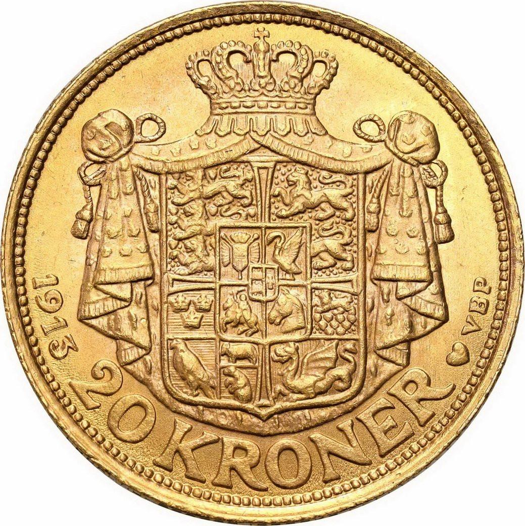 Dania. 20 koron (kroner) 1913