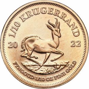 RPA. Złoty Krugerrand 2022 - 1/10 uncji złota