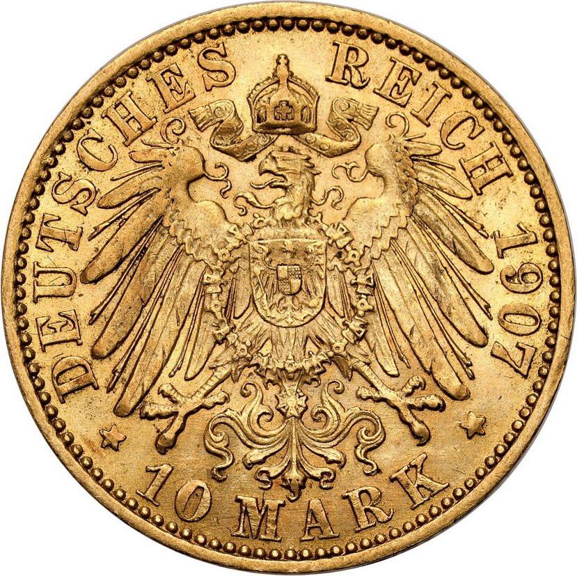 Niemcy, Prusy. Wilhelm II. 10 marek 1907 A, Berlin