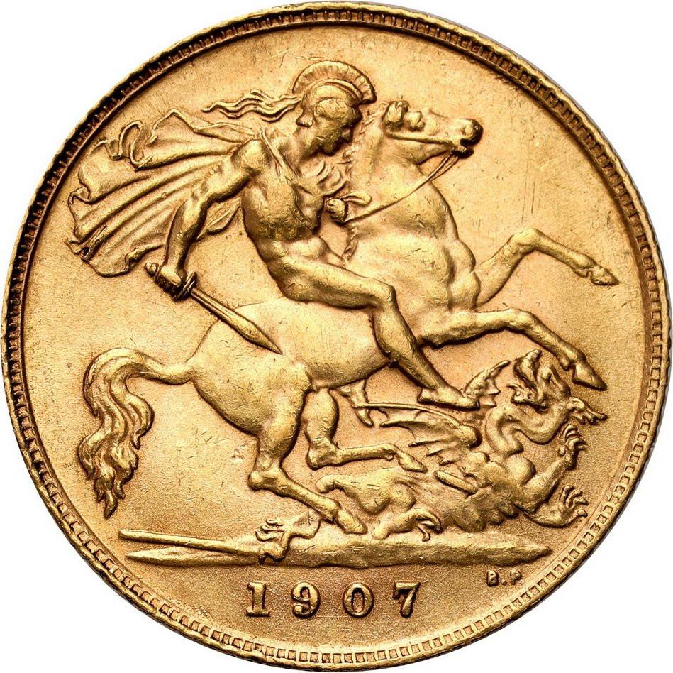 Wielka Brytania. Edward VII  1/2 suwerena 1907