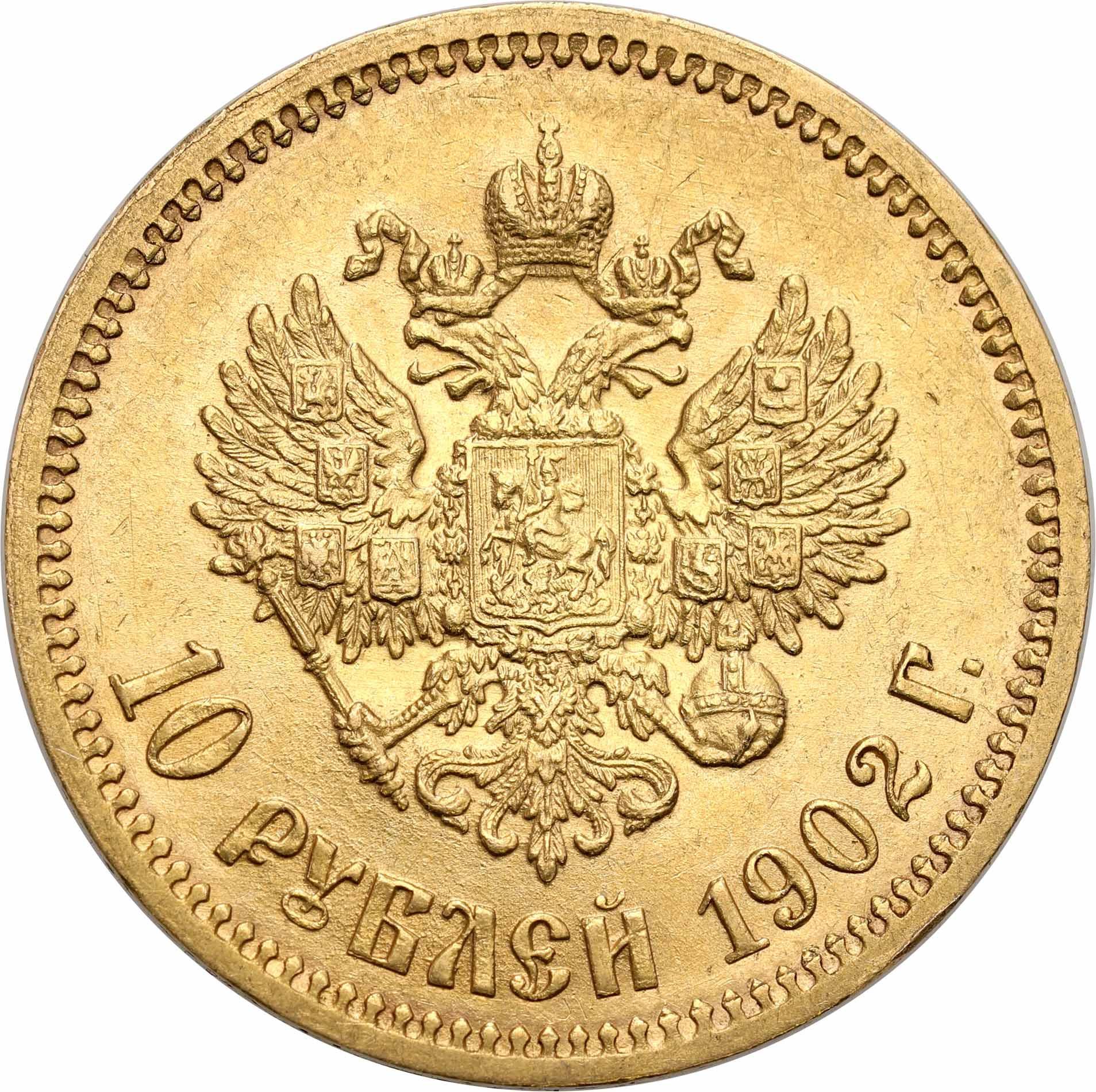 Rosja. Mikołaj II 10 rubli 1902 AP, Petersburg