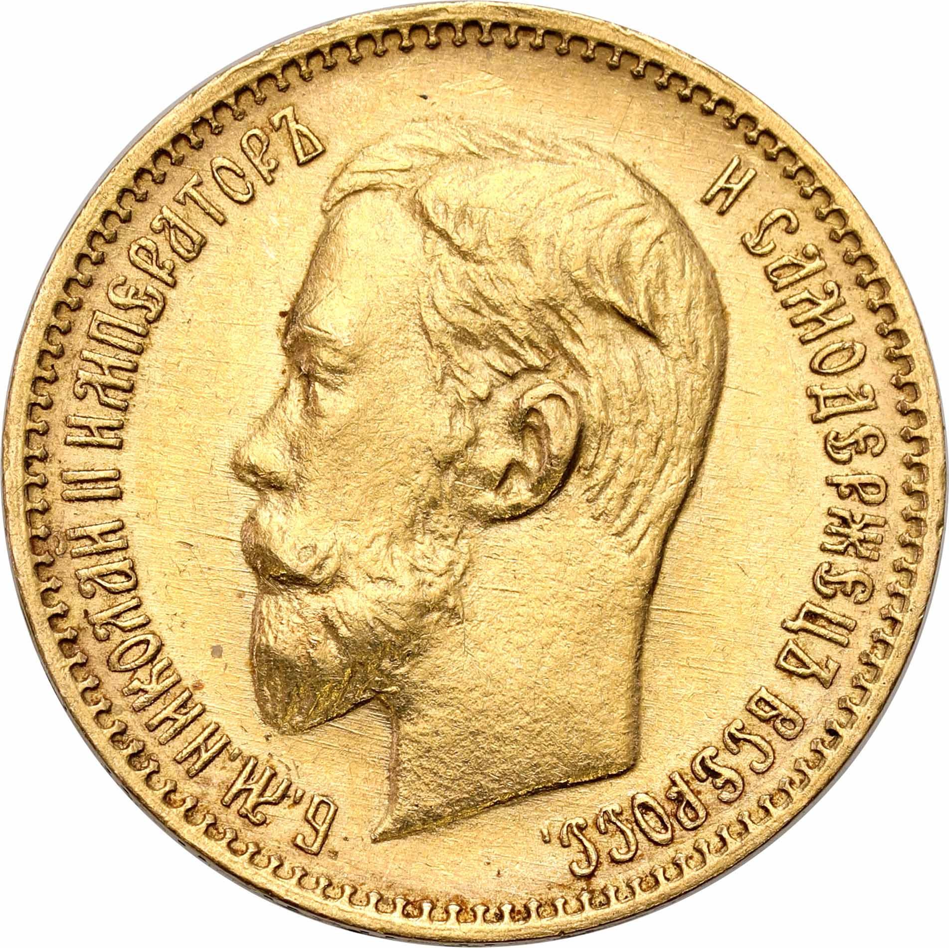 Rosja. Mikołaj II 5 rubli 1904 AP, Petersburg