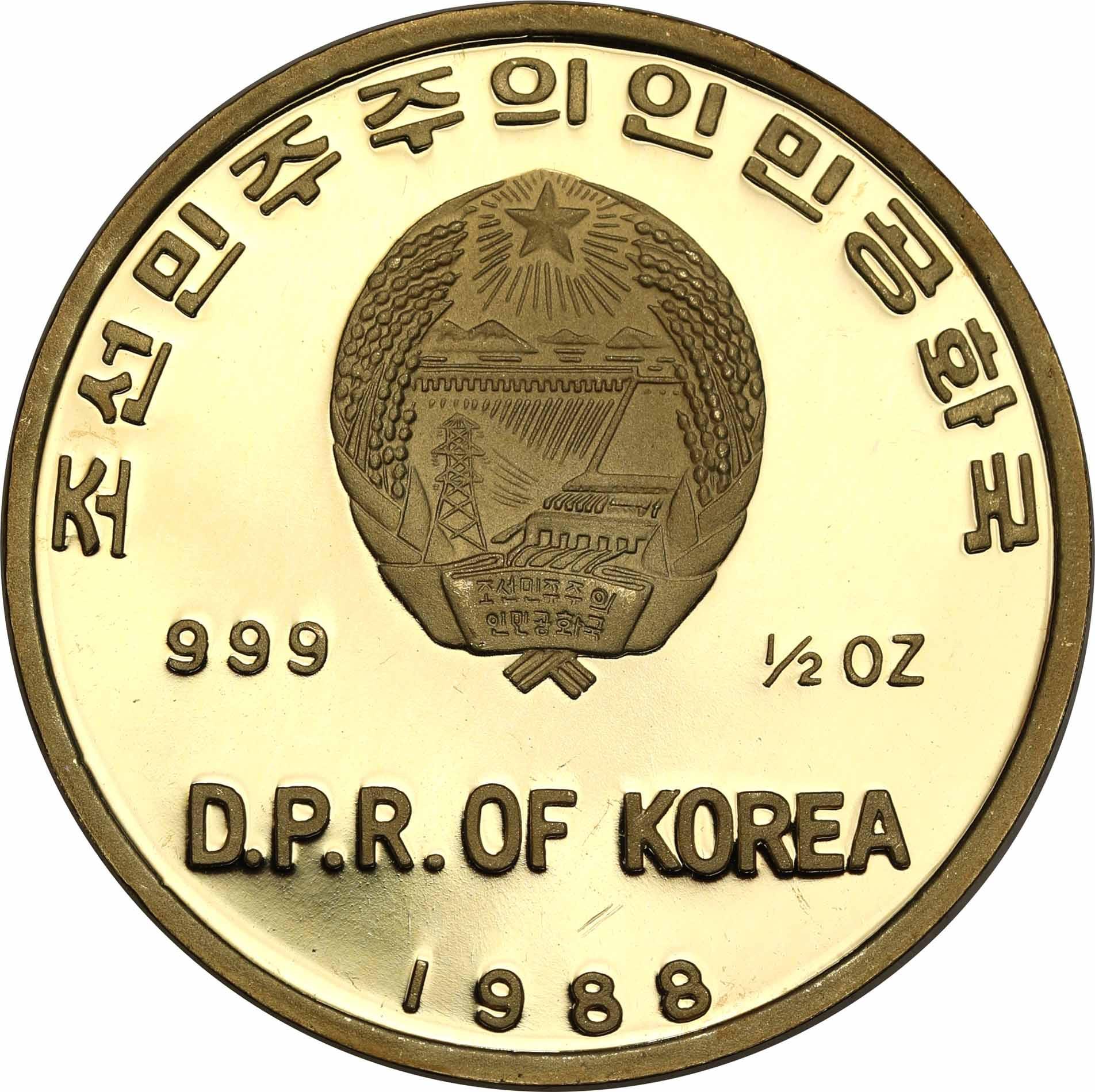 Korea Południowa 2500 won 1988 STATEK - Nakład 500 sztuk - 1/2 uncji złota