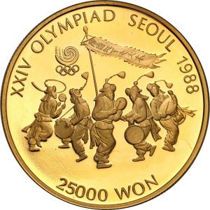 Korea Południowa 25000 won 1986 taniec ludowy - 1/2 uncji złota