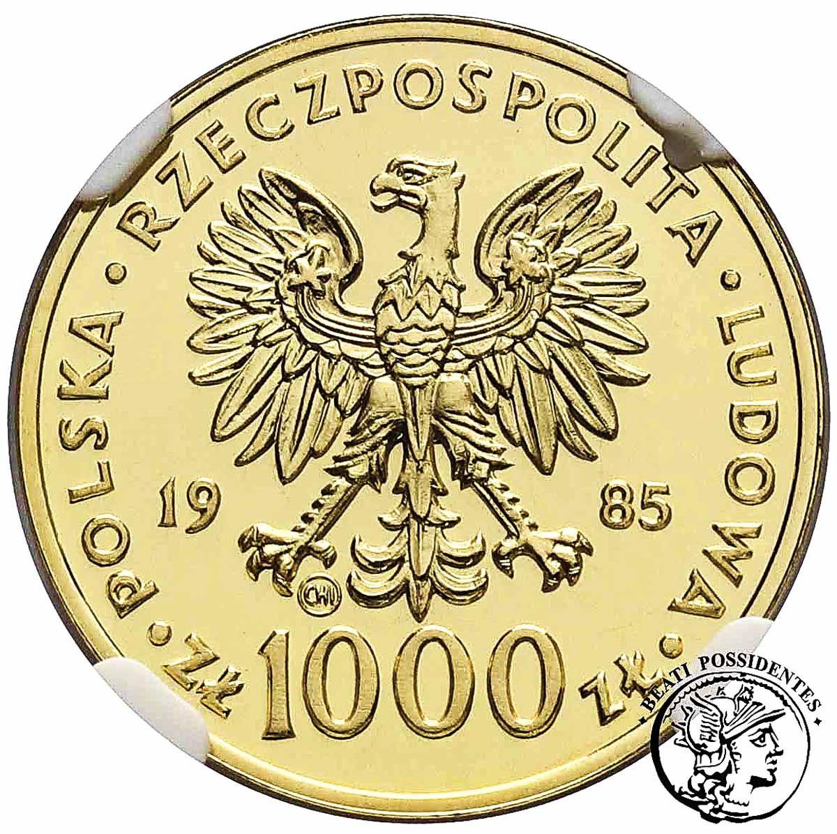 Polska 1000 złotych 1985 Papież Jan Paweł II NGC MS68