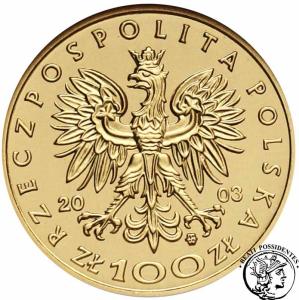 Polska III RP 100 złotych 2003 Kazimierz Jagiellończyk GCN PR69