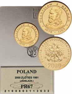 Polska PRL 2000 złotych 1981 Władysław Herman GCN PR67