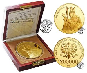  Jan Paweł II Papież 200 000 złotych 1987 – 12 uncji Au st. L